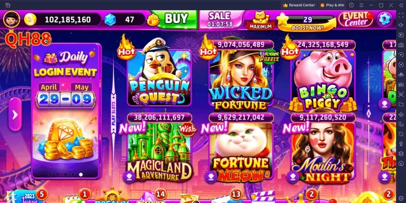QH88 quy tụ hàng rất nhiều lựa chọn game slot Jackpot đỉnh cao.